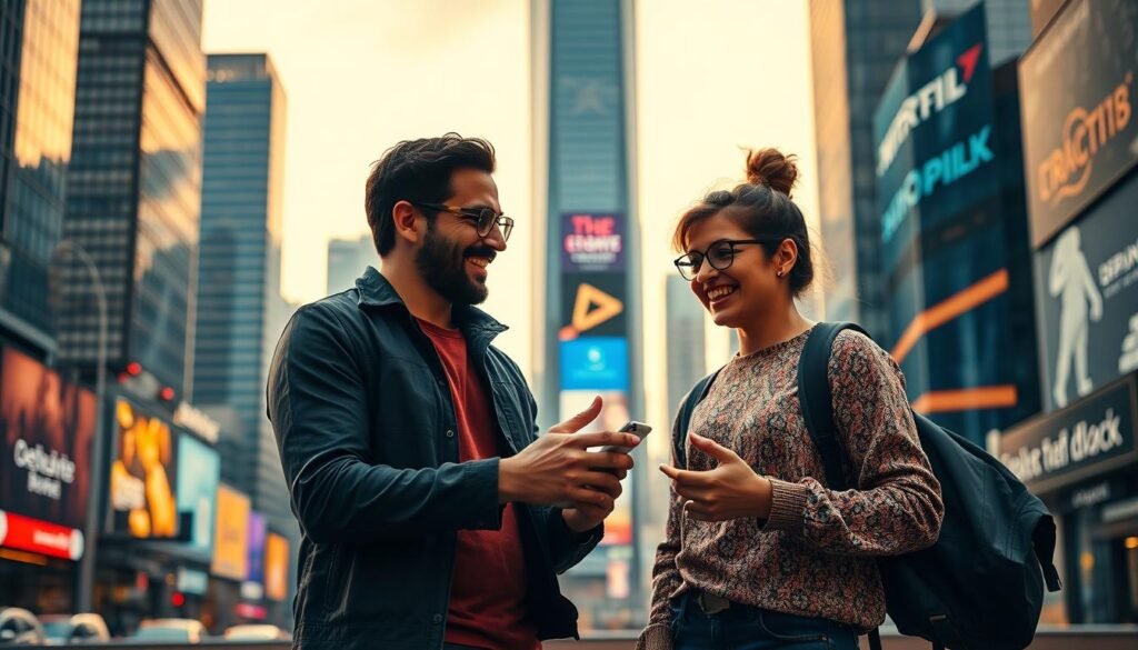 A vibrant collaboration between two passionate creators, set against a dynamic city backdrop. In the foreground, two individuals brainstorm ideas, their body language exuding energy and synergy. The middle ground features a bustling urban environment, with skyscrapers and billboards reflecting the modern, digital landscape. Warm, directional lighting illuminates the scene, casting subtle shadows and highlighting the collaborative spirit. The overall atmosphere conveys a sense of creative innovation, growth, and the power of teamwork to amplify visibility and success. A vibrant collaboration between two passionate creators, set against a dynamic city backdrop. In the foreground, two individuals brainstorm ideas, their body language exuding energy and synergy. The middle ground features a bustling urban environment, with skyscrapers and billboards reflecting the modern, digital landscape. Warm, directional lighting illuminates the scene, casting subtle shadows and highlighting the collaborative spirit. The overall atmosphere conveys a sense of creative innovation, growth, and the power of teamwork to amplify visibility and success.