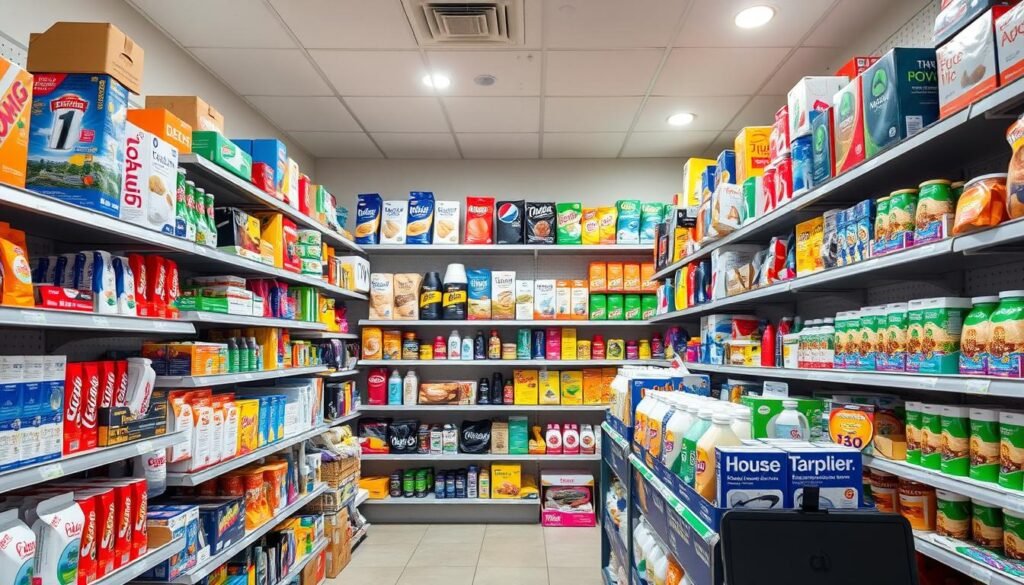 A well-stocked and neatly organized inventory of various consumer products, captured under bright, even lighting with a high-quality camera. The products are arranged in a visually appealing manner, showcasing their features and making them look enticing. The image conveys a sense of professionalism, attention to detail, and a strong grasp of merchandising principles. The overall atmosphere is clean, modern, and inviting, reflecting the strategies a small business might employ to effectively manage its inventory, pricing, and promotional efforts in the dynamic world of live shopping and social commerce. A well-stocked and neatly organized inventory of various consumer products, captured under bright, even lighting with a high-quality camera. The products are arranged in a visually appealing manner, showcasing their features and making them look enticing. The image conveys a sense of professionalism, attention to detail, and a strong grasp of merchandising principles. The overall atmosphere is clean, modern, and inviting, reflecting the strategies a small business might employ to effectively manage its inventory, pricing, and promotional efforts in the dynamic world of live shopping and social commerce.